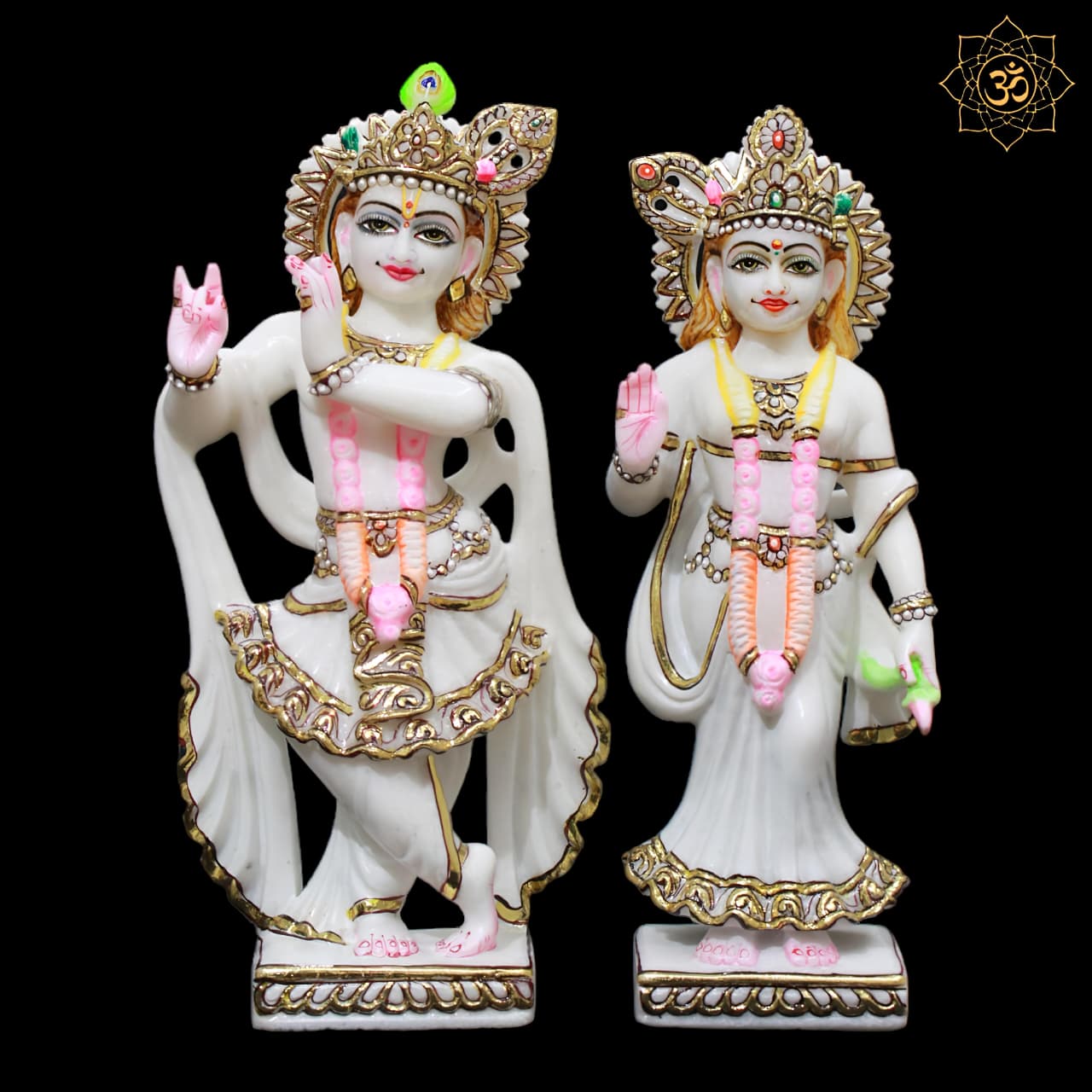 Handcrafted Radha Krishna Marble Murti – Symbol of Eternal Love & Devotion